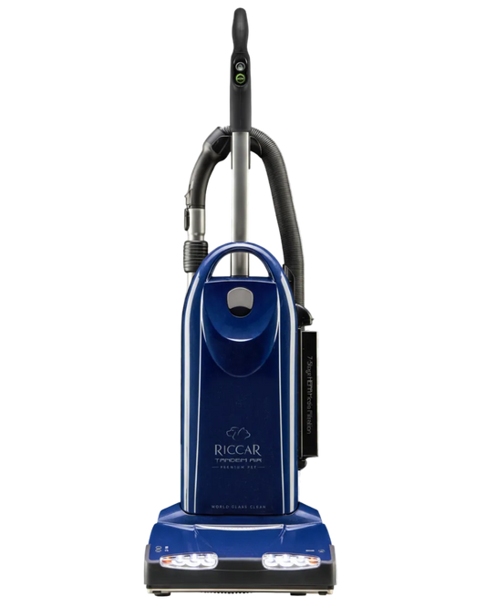 Blue Riccar vacuum cleaner on a transparent background